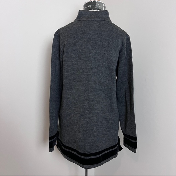 Soft Surroundings Gray Black Long Sleeve Tunic Blouse Top size Small (355) - Picture 3 of 7